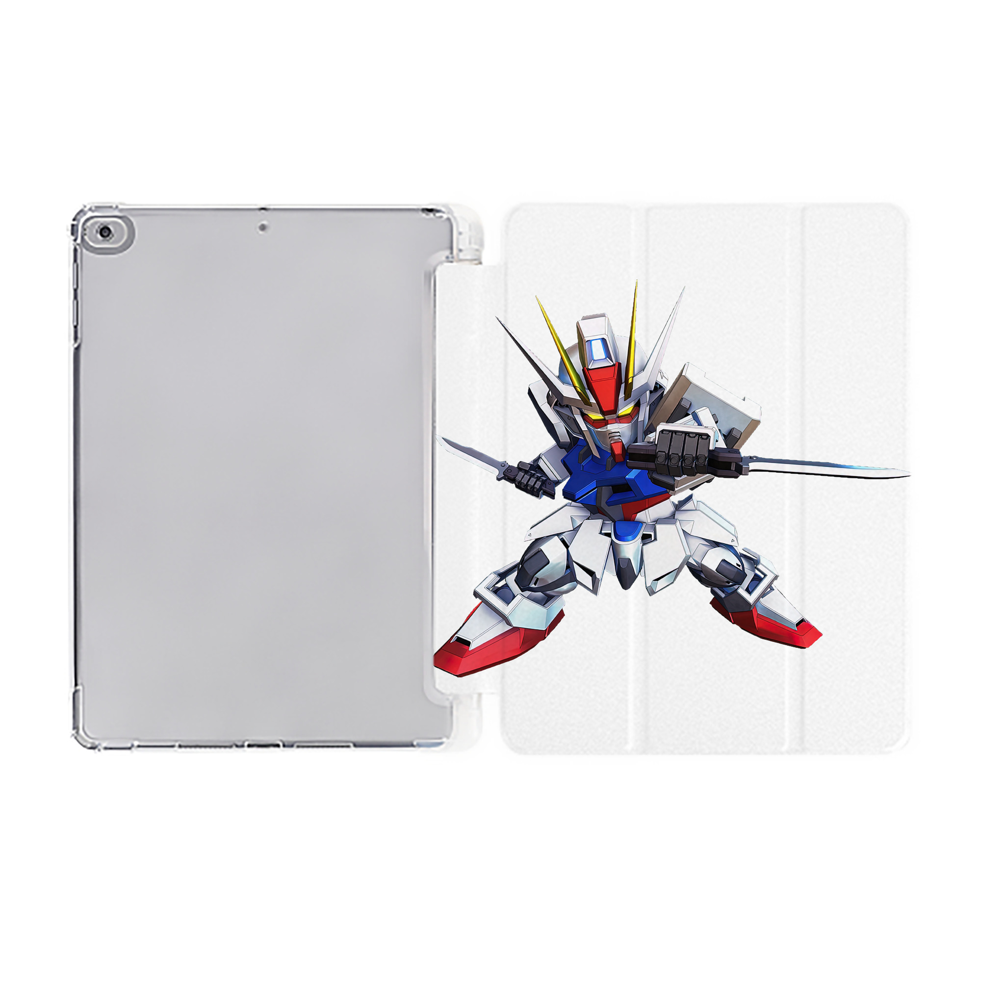 （画像用） 機動戦士ガンダム Mobile Suit Gundam IPad ケース ペン収納付き 三つ折りスタンド PUレザー×シリコン 対応機種9.5/10.5/10.9インチ